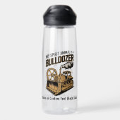 Funny Bulldozer Minimalist Retro Spirit Animal  Waterfles (Achterkant)