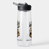 Funny Bulldozer Minimalist Retro Spirit Animal  Waterfles (Rechts)