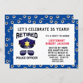 Funny Bullet Hole Police Officer Retirement Kaart