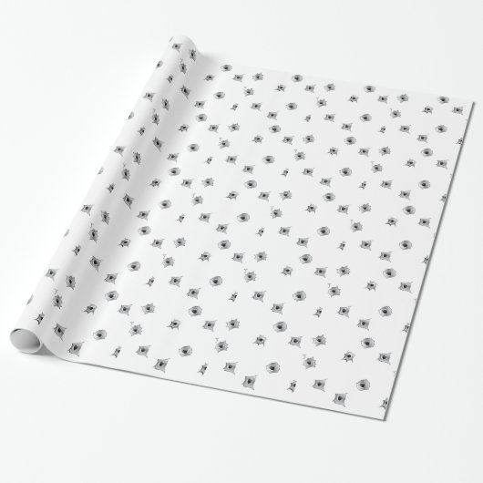 Funny Bullet Holes Cadeaupapier (Uitgerold)