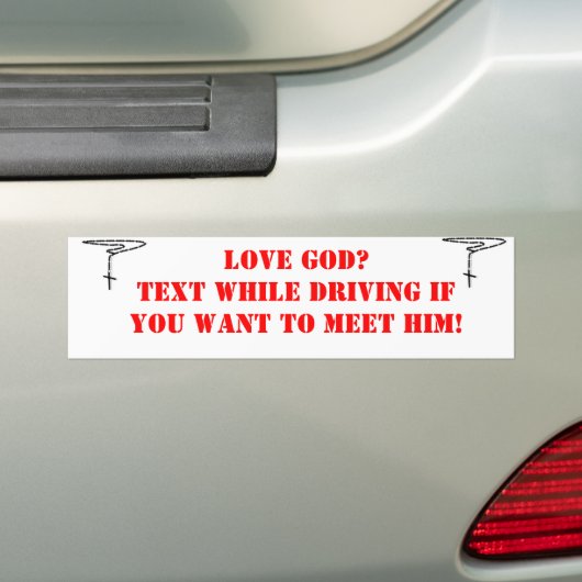Funny bumper sticker (Op auto)