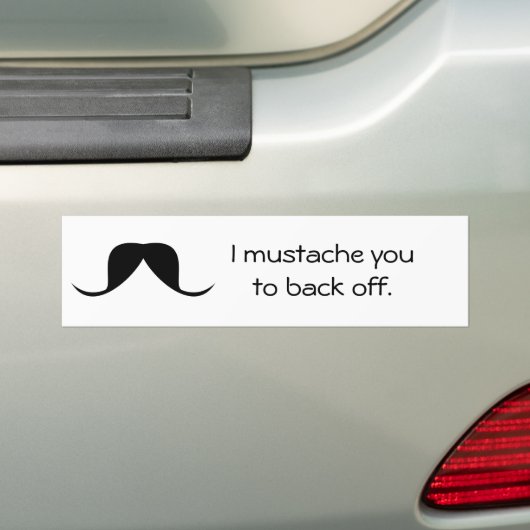 FUNNY Bumpersticker - Mustache (Op auto)