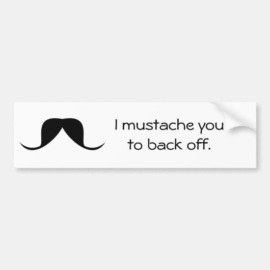 FUNNY Bumpersticker - Mustache (Voorkant)