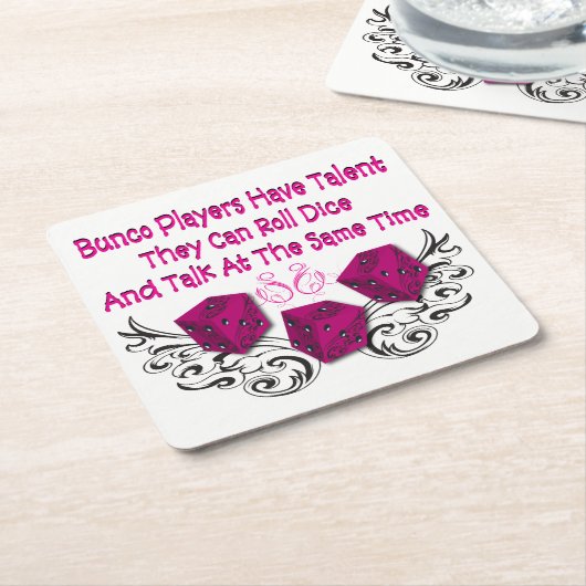 Funny Bunco - Can Roll Dice Kartonnen Onderzetters (Schuin)