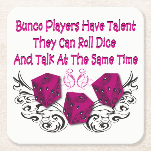 Funny Bunco - Can Roll Dice Kartonnen Onderzetters (Voorkant)