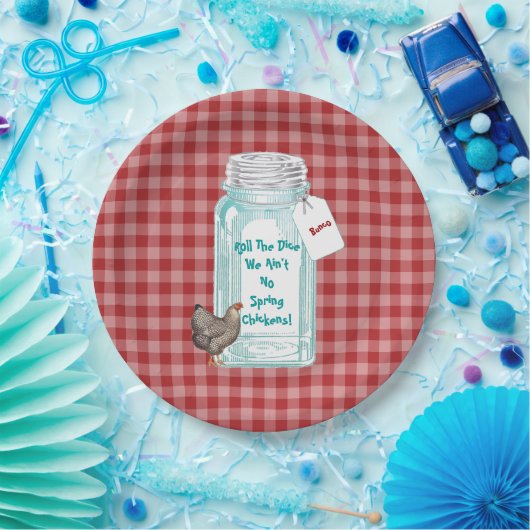 Funny Bunco Canning Jar Spring Chicken Papieren Bordje (Feest)