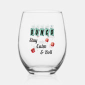 Funny Bunco Dice Friend Stemless Wine Glass Wijnglas Zonder Voet (Voorkant)
