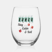 Funny Bunco Dice Friend Stemless Wine Glass Wijnglas Zonder Voet (Achterkant)