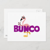 Funny Bunco Dice Game en Pink Flamingo Briefkaart (Voorkant / Achterkant)
