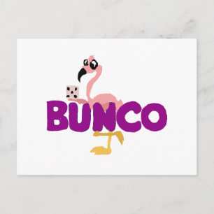 Funny Bunco Dice Game en Pink Flamingo Briefkaart