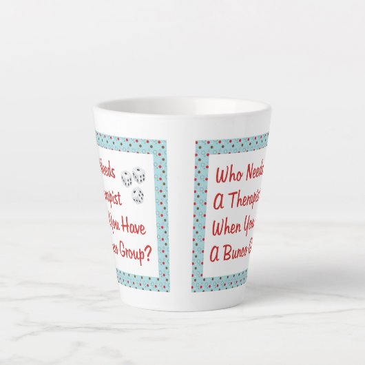 Funny Bunco die een Therapist nodig heeft Latte Mok (Voorkant)