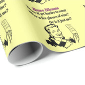 Funny Bunco Dilemma met Retro Woman Cadeaupapier (Rol Hoek)