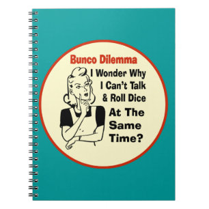 Funny Bunco Dilemma met Retro Woman Notitieboek