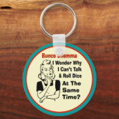 Funny Bunco Dilemma met Retro Woman Sleutelhanger (Voorkant)