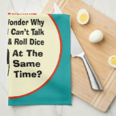 Funny Bunco Dilemma met Retro Woman Theedoek (Quarter Fold)