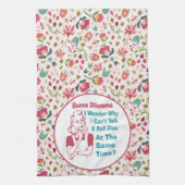 Funny Bunco Dilemma Retro Floral Theedoek (Verticaal)