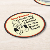 Funny Bunco Dilemma Ronde Kartonnen Onderzetter (Gebogen)