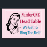 Funny Bunco Head Table Kaart<br><div class="desc">Funny Bunco Head Table kaart voor je Bunco groep. De spelers zullen deze grappige retro kaarten waarderen om hen te helpen zich van lijst aan lijst na elke ronde bewegen.</div>