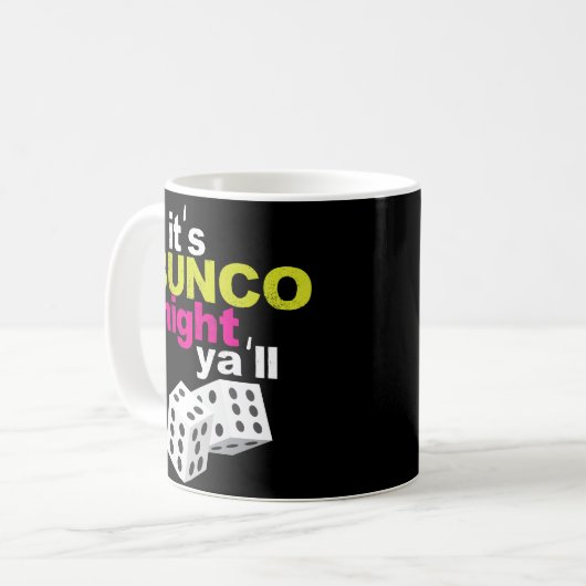 Funny Bunco Night Coffee Mok Dice Champion Gift (Voorkant links)