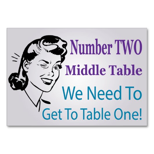 Funny Bunco Number Two Middle Table Kaart (Voorkant)