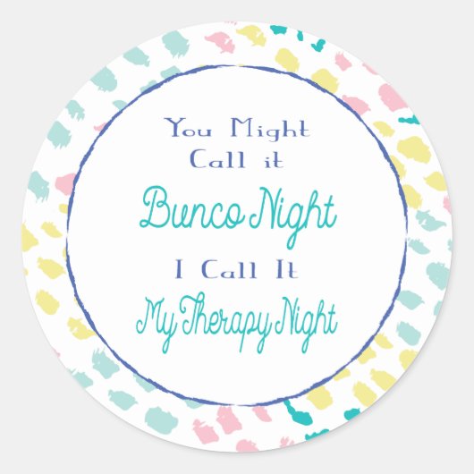 Funny Bunco Party Ronde Sticker (Voorkant)