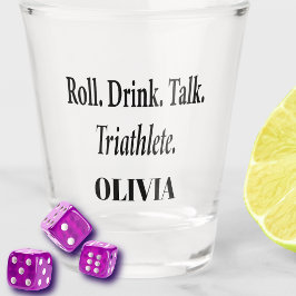 Funny Bunco Player Monogrammed Shot Glas