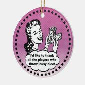 Funny Bunco Player Winner Pink  Keramisch Ornament (Links)