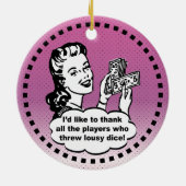 Funny Bunco Player Winner Pink  Keramisch Ornament (Achterkant)