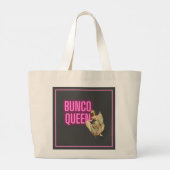 Funny  Bunco Queen Grote Tote Bag (Achterkant)