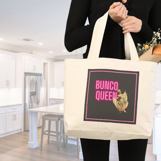 Funny  Bunco Queen Grote Tote Bag