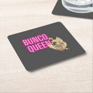 Funny  Bunco Queen Kartonnen Onderzetters