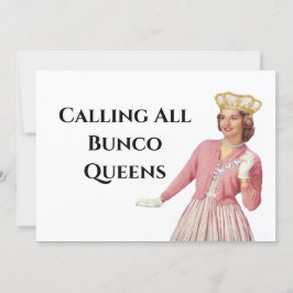 Funny Bunco Queen Party Night Kaart
