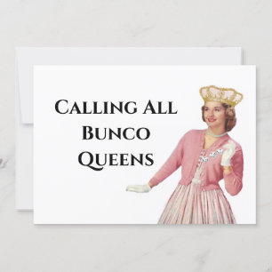 Funny Bunco Queen Party Night Kaart