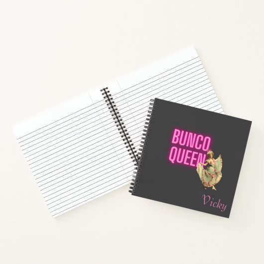 Funny  Bunco Queen Personalized Notitieboek (Binnen)
