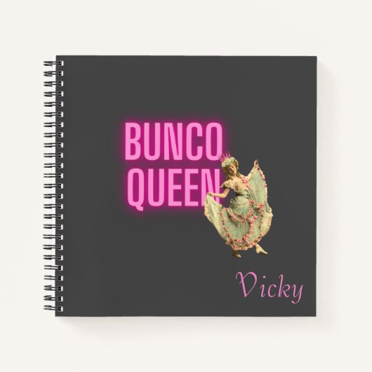 Funny Bunco Queen Personalized Notitieboek (Voorkant)