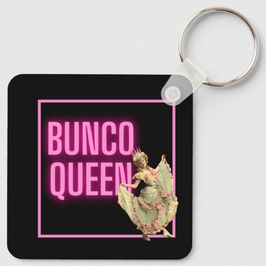 Funny  Bunco Queen Sleutelhanger (Achterkant)