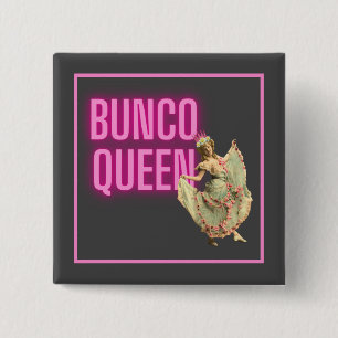 Funny Bunco Queen Vierkante Button 5,1 Cm