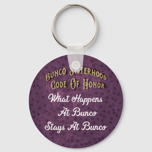 Funny Bunco Sisterhood Code of Honor Sleutelhanger (Voorkant)