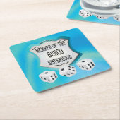 Funny Bunco Sisterhood Dice Blue Kartonnen Onderzetters (Schuin)