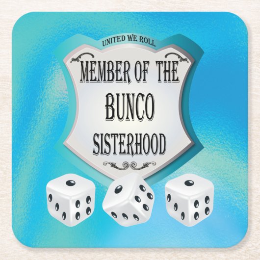 Funny Bunco Sisterhood Dice Blue Kartonnen Onderzetters (Voorkant)