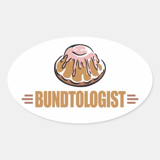 Funny Bundt Cake Ovale Sticker (Voorkant)