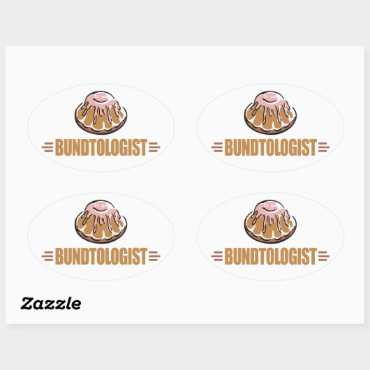 Funny Bundt Cake Ovale Sticker (Vel)