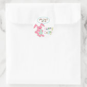 Funny Bunny and Egg Easter Ronde Sticker (Tas)