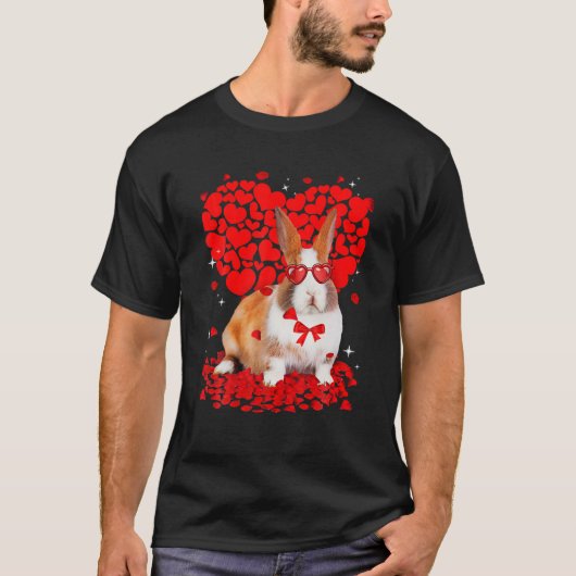 Funny Bunny Animals Valentijn Heart Animals Lover T-shirt (Voorkant)