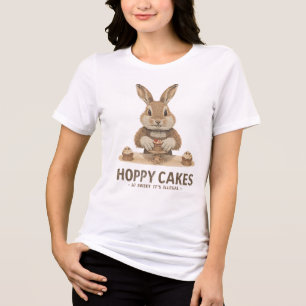 Funny Bunny Baker T-shirt 🐰 “Hoppy Cakes