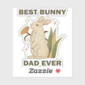 Funny Bunny, Beste Bunny Pap Ever, Bunny Lover Sticker (Vel)