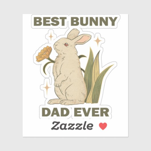 Funny Bunny, Beste Bunny Pap Ever, Bunny Lover Sticker (Vel)