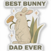 Funny Bunny, Beste Bunny Pap Ever, Bunny Lover Sticker (Voorkant)
