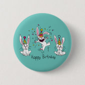 Funny Bunny Birthday Kinder Ronde Button 5,7 Cm (Voorkant)