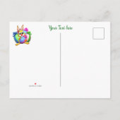 Funny Bunny biting an Easter Egg Aankondigingskaart (Achterkant)